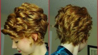 How To Curl A Pixie Haircut Straightener Technique ♥ [upl. by Kosiur]