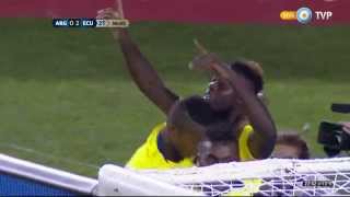 Eliminatorias Rusia 2018  2do gol de Ecuador vs Argentina  081015 [upl. by Adnawat403]