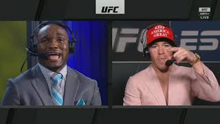 HD Colby Covington and Kamaru Usman get into heated exchange on post fight broadcast [upl. by Edahsalof334]