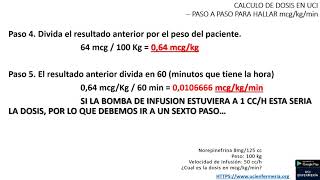 CALCULO DOSIS INFUSIÓN CONTINUA MEDICAMENTOS [upl. by Eirased]