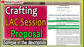 Sample of LAC Session Proposal [upl. by Eicats]