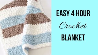 4 Hour Crochet Blanket Beginner Friendly [upl. by Norvan93]