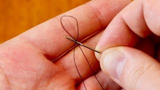 EASIEST WAY TO THREAD A NEEDLE  Needle Threading Hack [upl. by Aillimac]