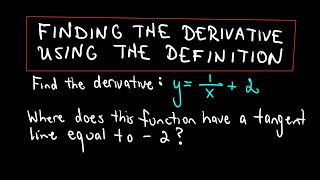 Finding the Derivative Using the Definition  Reciprocal Function 1x [upl. by Roche275]