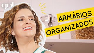 Como organizar ARMÁRIOS de uma cozinha grande  Dica de Organização  Micaela Góes [upl. by Fornof]