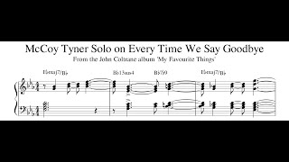 McCoy Tyner Solo on Every Time We Say Goodbye  Piano Transcription Sheet Music in Description [upl. by Namreh982]