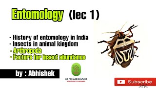 Entomology  Lec 1l Basics Classification of InsectPhylum Arthropoda [upl. by Einner]