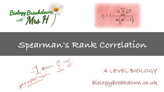 Spearmans Rank Correlation  A Level Biology [upl. by Luella140]