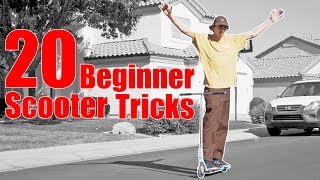 LEARNING 20 EASY SCOOTER TRICKS IN 10 MINUTES TRICKS FOR BEGINNERS [upl. by Coats480]