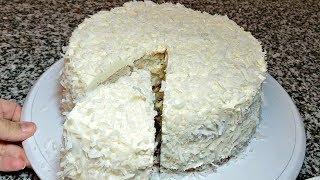 EASY COCONUT CAKE RECIPE  How To Make Coconut Cake [upl. by Yarak]