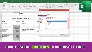 How to Format Numbers as Currency in Microsoft Excel Tutorial [upl. by Nosyd15]