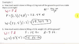 Calculate Work Required to Lift an Object [upl. by Martella]