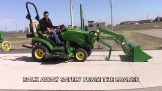 John Deere 1025R Loader Removal and Install [upl. by Wailoo379]