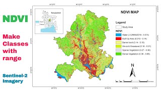 NDVI with class range in ArcGIS [upl. by Daniela610]