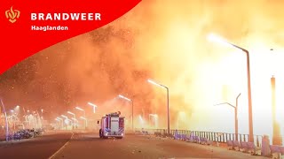 Brandweer Haaglanden  Incident Vreugdevuur Scheveningen 2019 [upl. by Frear]