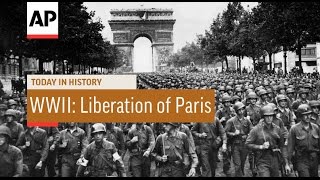 WWII Liberation of Paris  1944  Today in History  25 Aug 16 [upl. by Kory828]