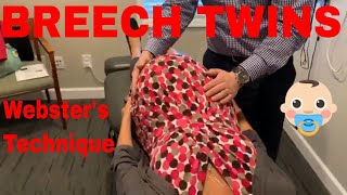 BREECH TWIN Babies Webster’s Technique Muscle Work amp Activator  Chiropractic Adjustment Big Belly [upl. by Haikan]