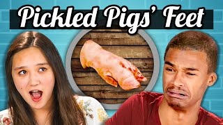 TEENS vs FOOD  PICKLED PIGS FEET [upl. by Gnuhc338]