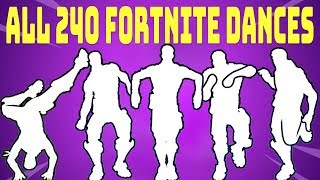 ALL 240 Fortnite DancesEmotes Season 1 to Season X [upl. by Learsiy895]