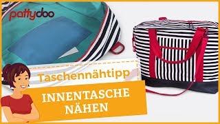 Taschen nähen 7 Innentasche aufnähen [upl. by Goldston]