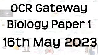 The Whole of OCR Gateway GCSE Biology Paper 1 Revision  16th May 2023 [upl. by Hillyer]