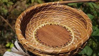 Spiral Stitch Pine Needle Basket [upl. by Ahseena]