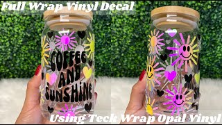 How To Add A Full Wrap Vinyl Decal On A Beer Can Glass  Teck Wrap Opal Vinyl  Easy Cricut DIY [upl. by Neirad688]