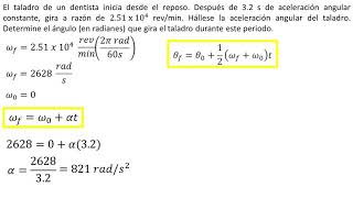 Física  Cinemática rotacional  Ejemplo 1 [upl. by Baram399]