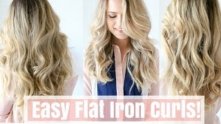 How to Easy Flat Iron Curls No Twisting [upl. by Nylorahs]