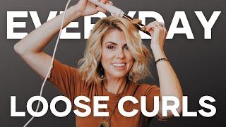 EASY Everyday Loose Curls  SHORT HAIR TUTORIAL [upl. by Semela]