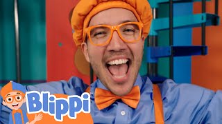 Excavator  BLIPPI  Educational Songs For Kids [upl. by Nnylecyoj]