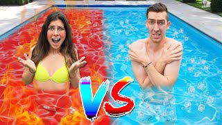 HOT vs COLD ZWEMBAD CHALLENGE Heet vs Ijskoud 😱 330 [upl. by Bore]