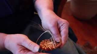 Pine Needle Basket Demonstration [upl. by Adiela]