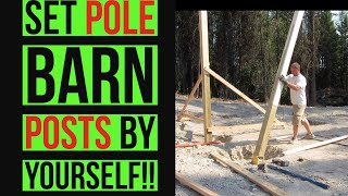 How To Set Posts To Build A Pole Barn Yourself DIY [upl. by Gracie]