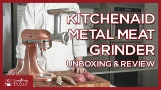 KitchenAid Metal Food Grinder  Meat Grinder Attachment Unboxing amp Test [upl. by Aniretac]