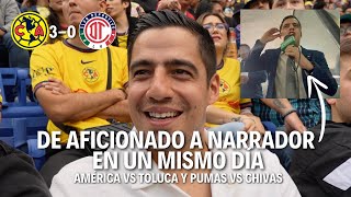 MI REACCIÓN al AMÉRICA vs TOLUCA y MI NARRACIÓN en PUMAS vs CHIVAS  Detrás de cámaras  Andrés Vaca [upl. by Ennad945]