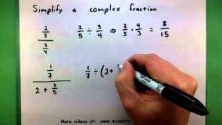 Basic Math  Simplify a complex fraction [upl. by Tillford673]