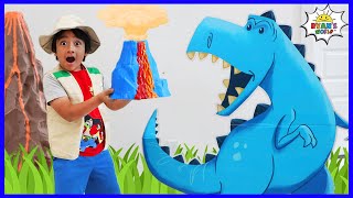 Ryans Dinosaur Adventure to find Mystery Volcano Surprise [upl. by Sofia]