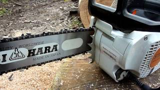 Stihl MS201T CM with MTronic and Sugi Hara Guide Bar [upl. by Olleina]