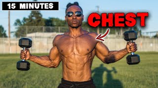 15 MINUTE LIGHTWEIGHT DUMBBELL CHEST WORKOUT  NO BENCH NEEDED [upl. by Duwalt500]