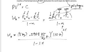 Thermodynamics  42 Moving Boundary Work in a polytropic process [upl. by Irakab]