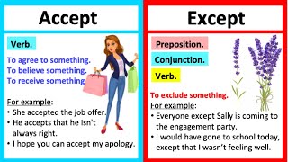 ACCEPT vs EXCEPT 🤔 Whats the difference  Learn with examples [upl. by Sudhir754]