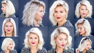 HOW TO 10 Easy Short HairStyles With Flat Iron Tutorial  Milabu [upl. by Chantalle]