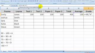 MS Excel the quotIFquot Function amp Letter Grades [upl. by Eylrac]