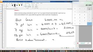 Kıdem Tazminatı hesaplama [upl. by Amesari]