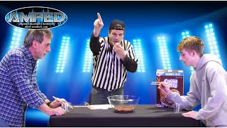 Minute to Win it  Chopsticks amp Cereal Pick Up Game [upl. by Nasho124]