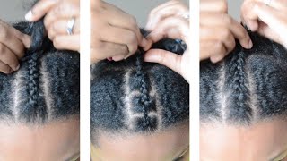 3  TRESSES PLAQUÉES  TRESSES COLLÉES  WAY TO CORNROW [upl. by Adnale]